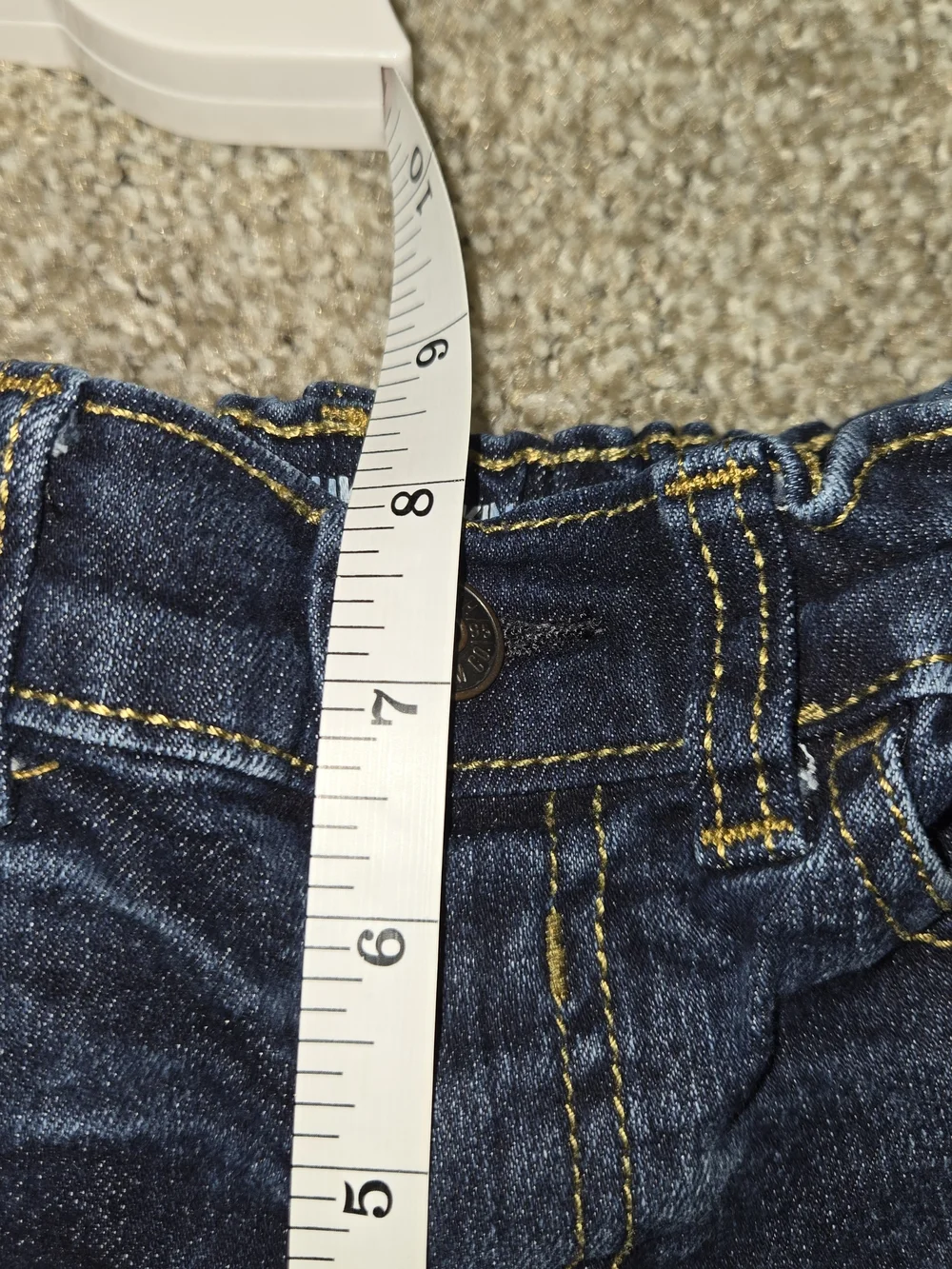 OshKosh B'gosh Dark Blue Denim Pants with Yellow Stitching